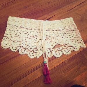 White Lace Shorts